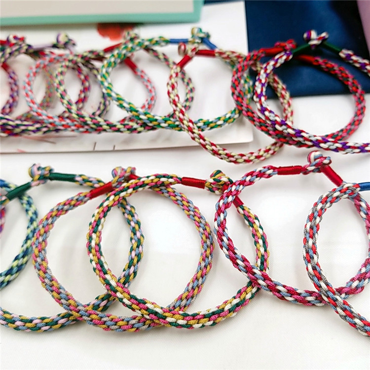 小红书网红爆款手工编绳手绳编织手链彩色红绳首饰礼品批发
