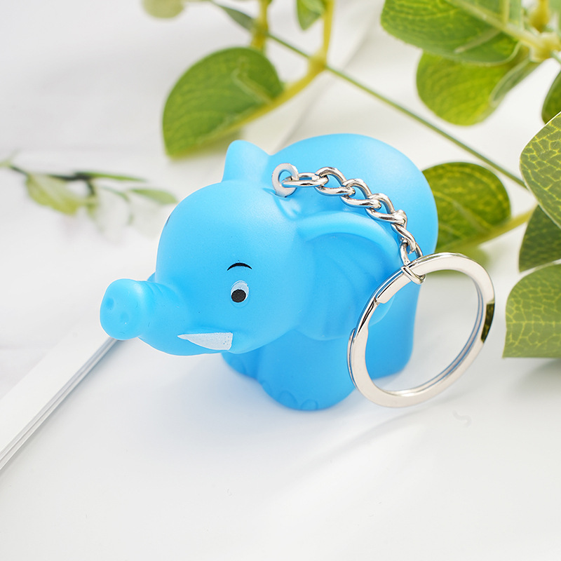 卡通迷你大象发声玩具钥匙圈挂件跨境儿童节日礼物捏捏乐书包挂饰