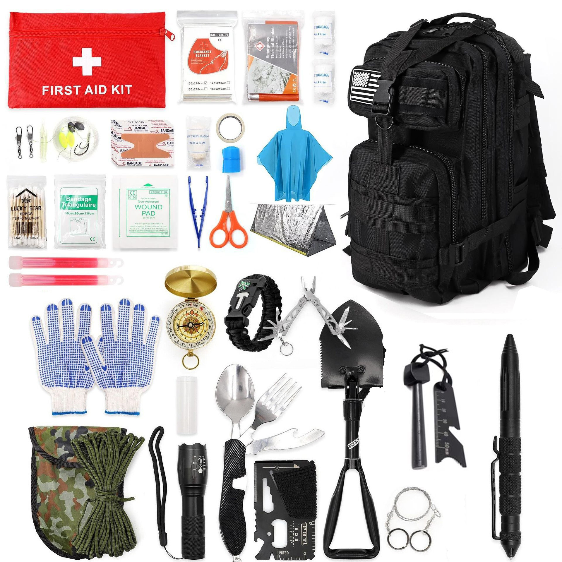 亚马逊军用战地救援包求生工具生存应急包野营edc露营装备-阿里巴巴