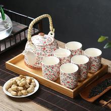 特价大号茶壶茶盘陶瓷青花瓷功夫提梁壶家用简约茶具套装厂家直销