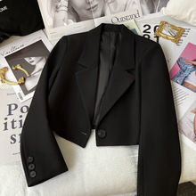 短款黑色西装外套女士春秋新款2024休闲设计感小众小个子西服