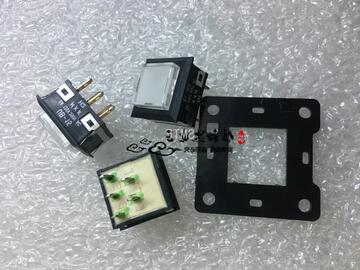 日开nkk ub-15进口正方形led蓝光按钮按键复位开关 125v 250v