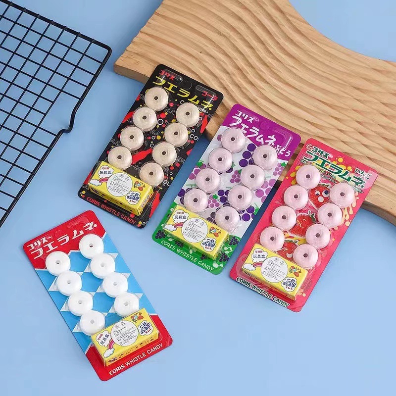 日本coris可利斯口哨糖吹口笛葡萄味草莓儿童小朋友糖果零食片装