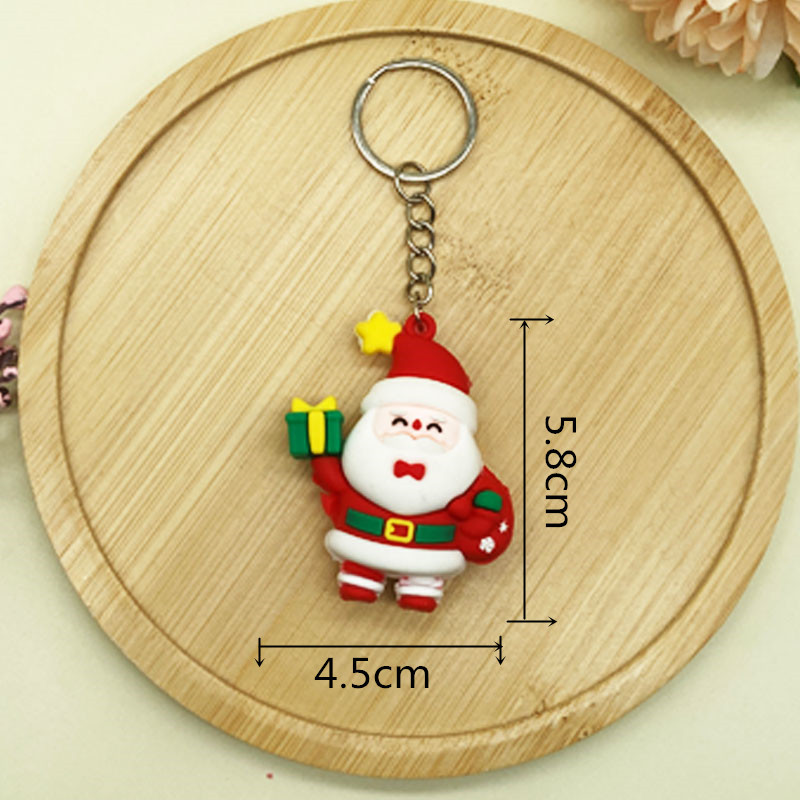 Keychain Pendant Cute Cartoon Christmas Small Pendant Pvc Soft Rubber Doll Holiday Gift Creative Small Gift