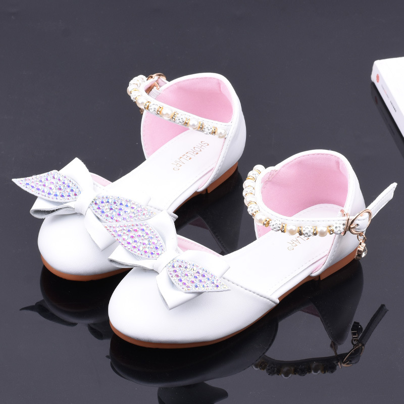 女童白色平底鞋舒适柔软儿童皮鞋小女孩公主鞋休闲学生单鞋表演鞋