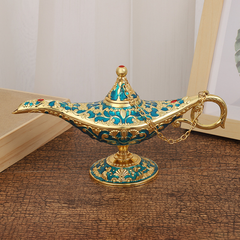 Lamp of Aladdin Medium 21*11 Creative Decoration Wish Magic Lamp Metal Home Decoration Housewarming Gift Wholesale