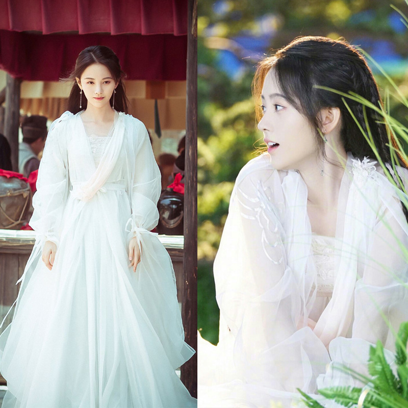 白娘子鞠婧祎同款芸溪汉服白色超仙飘逸仙女古装襦裙薄纱仙气服装