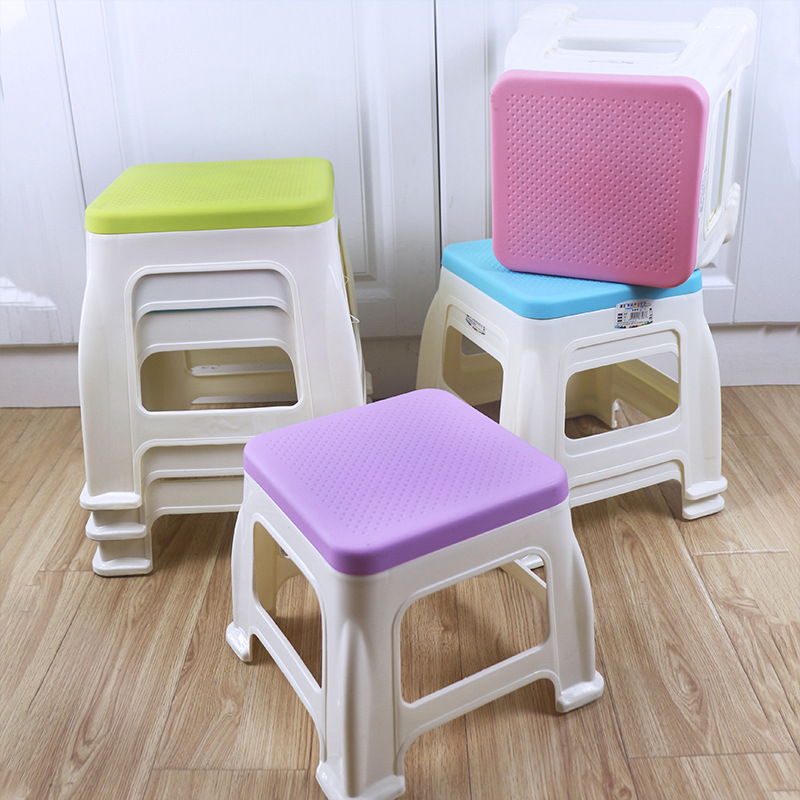 Children's Plastic Stool Thickened Low Stool Bathroom Stool Square Stool Small Bench Shoe Changing Stool Sofa Stool Footstool Plastic 0337