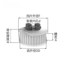 QZ免键涨紧套同步轮 铝合金带轮3M 30齿 内孔6-8同步皮带轮30齿 3