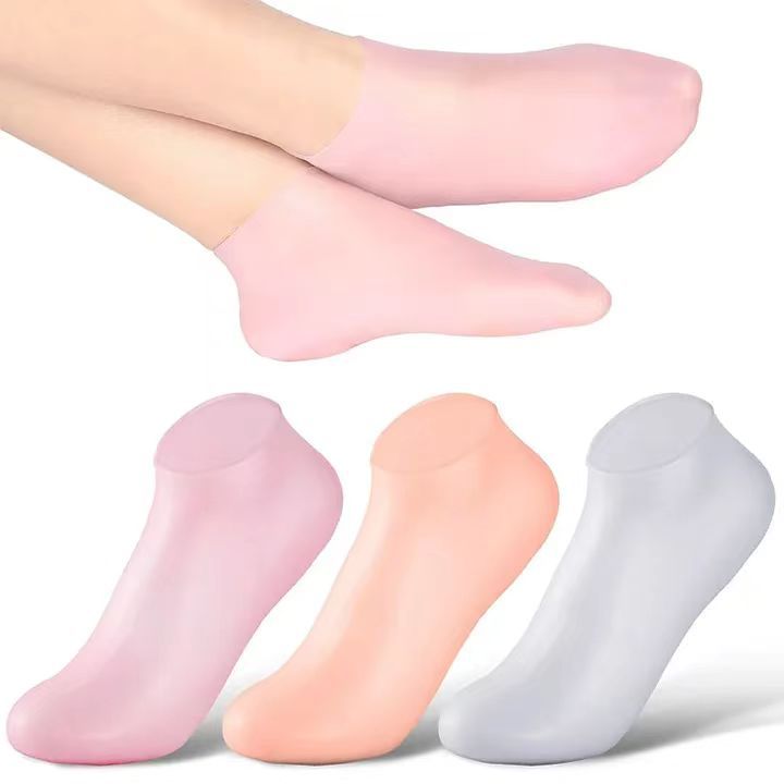 Silicone Protective Foot Cover Care Anti-Cracking Softening Cutin Booties Foot Mask Exfoliating Moisturizing Skin Rejuvenation Care Silicone Socks