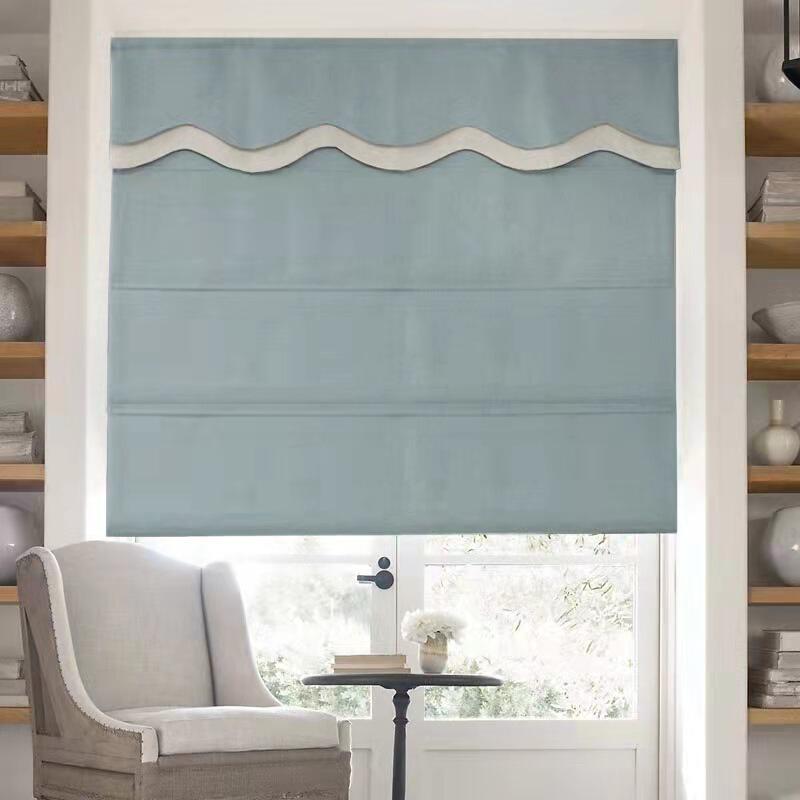 罗马帘窗帘布艺北欧简约升降帘欧式卷帘客厅棉麻新款遮光曼百叶帘