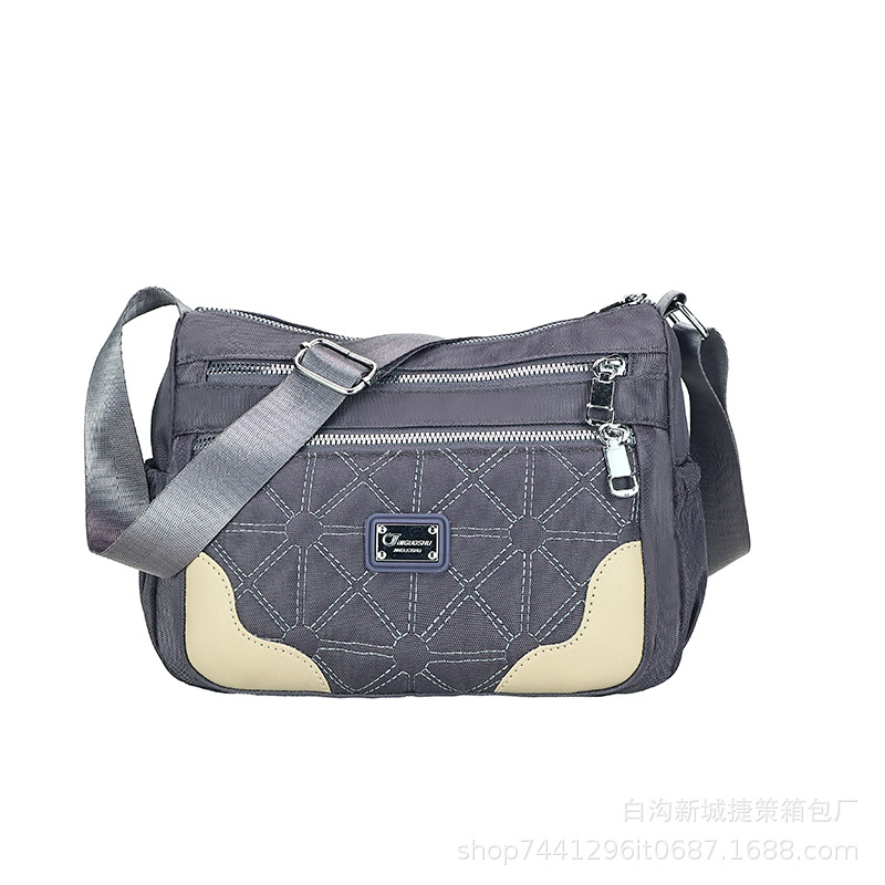 2024 New Women's Bag Shoulder Crossbody Bag Large Capacity One Piece Dropshipping Rhombus Embroidery Thread Multi-Layer Bags Tide