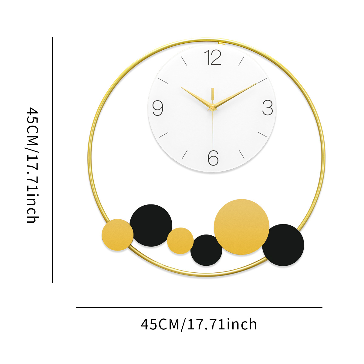 Modern Simple Metal Creative Wall Clock for Living Room and Kitchen Bedroom Dining Room and Office Decorations