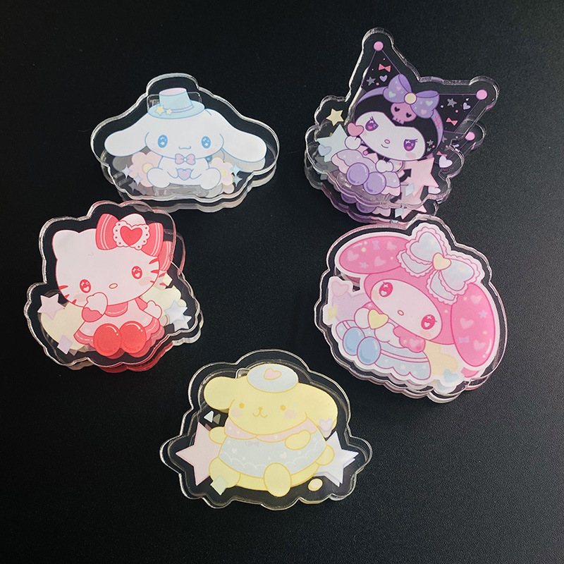 pp夹定制亚克力双面透明边动漫卡通明星牌可爱三丽鸥小礼品夹子-阿里