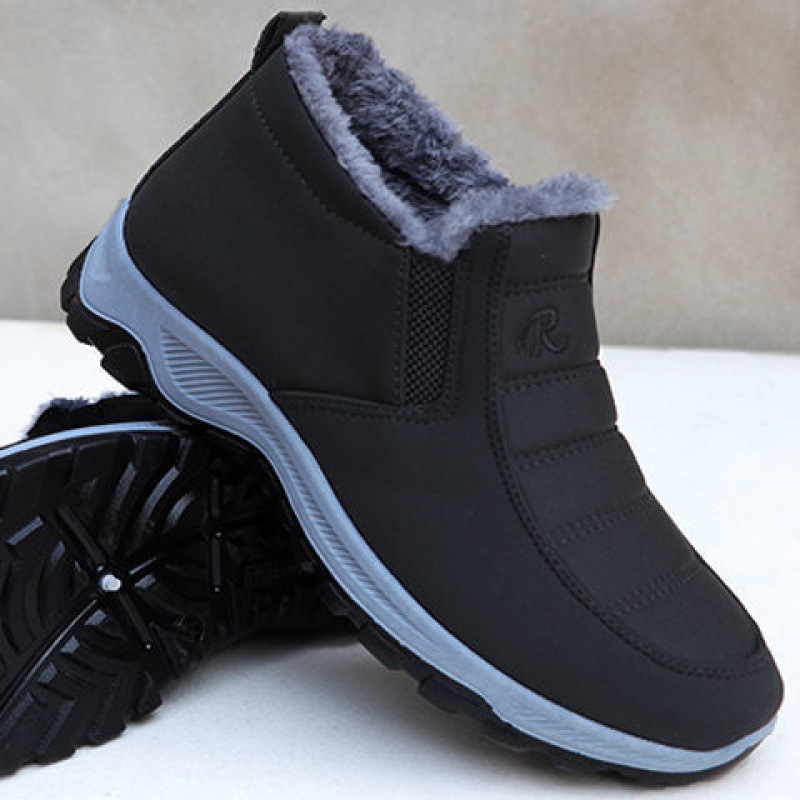 Men's and Women's Traditional Beijing Cotton Shoes Women's Winter Snow Boots Women's Cotton Boots Thickened Fleece-Lined Waterproof Non-Slip Mom and Dad Shoes