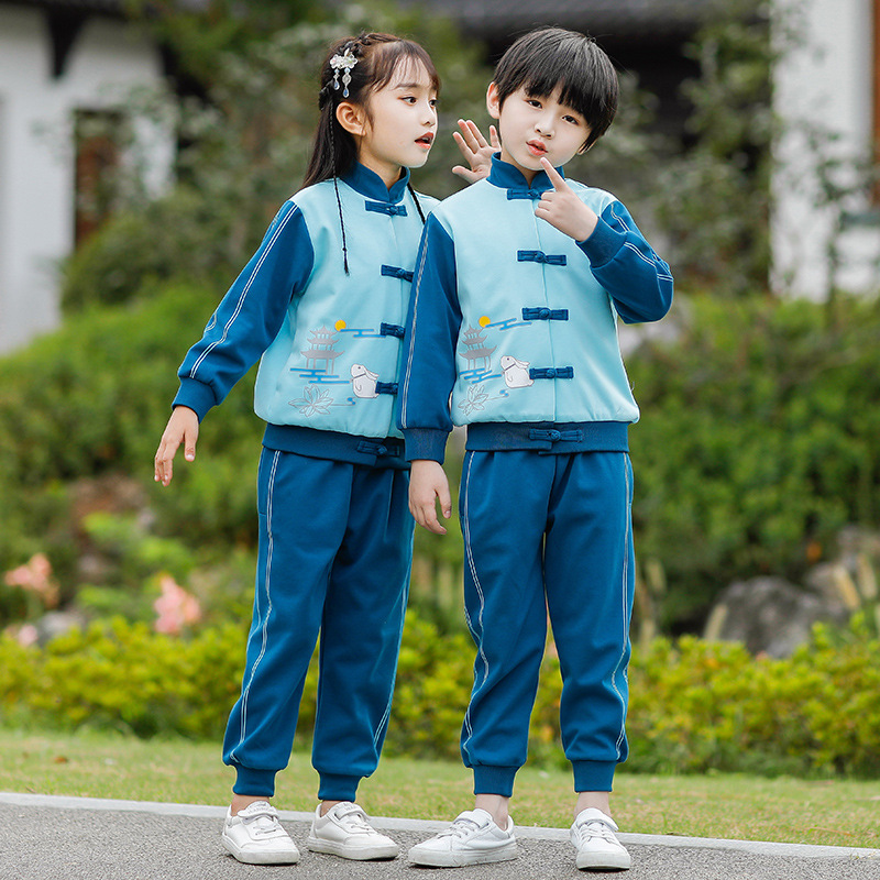 幼儿园园服春秋装中国风小学生班服儿童校服套装古装证件照服季u