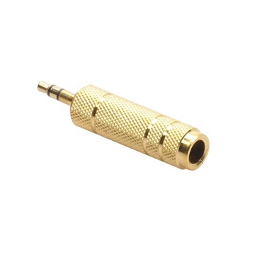 5转3.5公6.5母音频转接头镀金话筒麦克风插头转换头6.35大转小