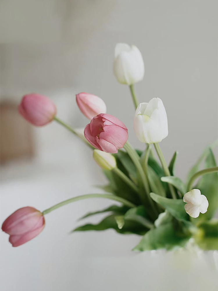 森空间郁金香仿真花客厅餐桌摆设假花野餐花拍摄装饰花仿生绿植