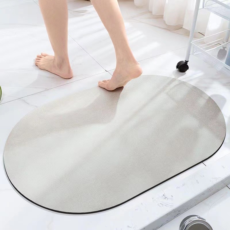 Solid Color Diatom Ooze Soft Floor Mat Bathroom Toilet Absorbent Mat Non-Slip Mat Entry Door Mat Carpet Doormat Cross-Border