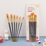 跨境尼龙毛画笔水粉笔丙烯画笔6支套装儿童diy绘画油画笔 刷批发