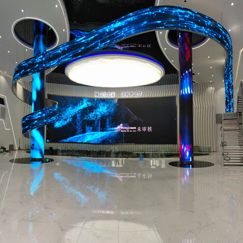 led弧形显示屏圆柱圆环蛇形走字屏柔性软屏p4p3p2.5p2p1.86模组