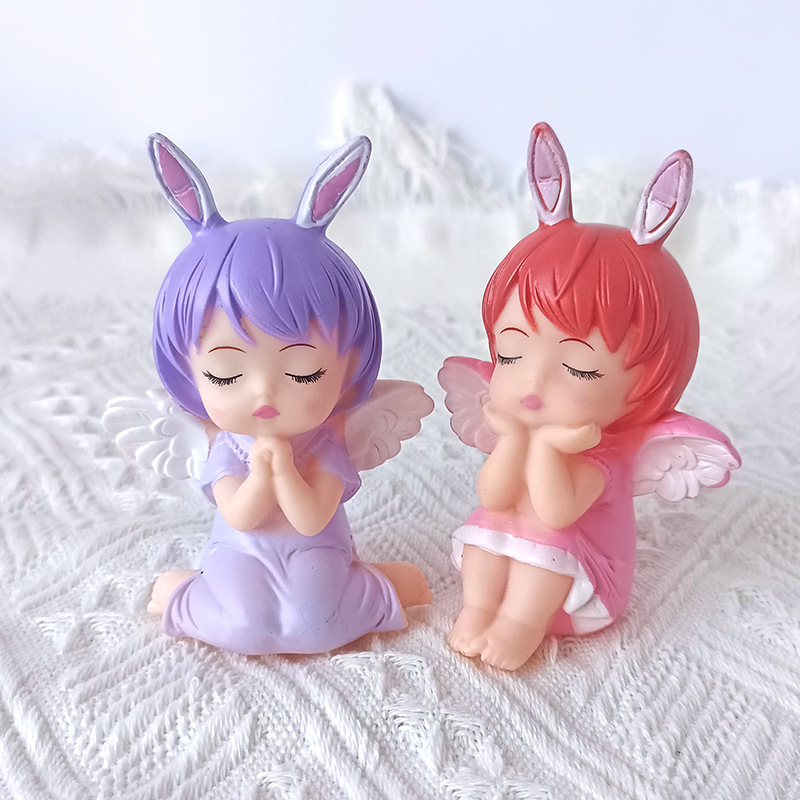 diy配件玩偶公仔生日蛋糕烘焙装饰品摆件搪胶安妮天使之翼娃娃