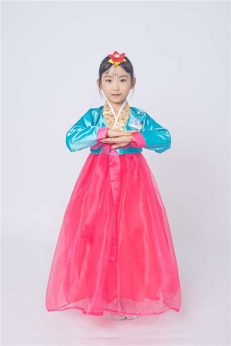 韩国儿童韩服礼服公主裙民族朝鲜族服装古装演出服女童舞台表演服