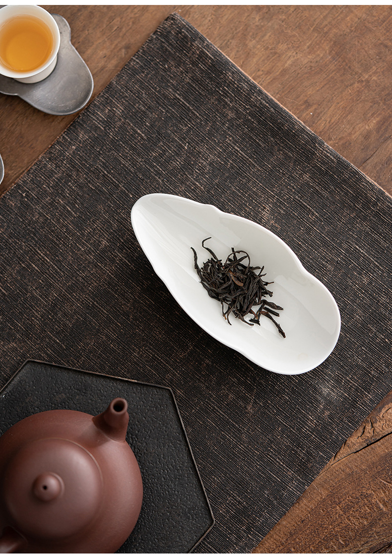 隐川堂陶瓷茶则 功夫茶具配件茶荷 茶艺摆件茶勺赏分茶零配件