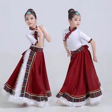 新款儿童藏族表演服藏族舞蹈服装演出服话剧民族舞台藏服女童服装