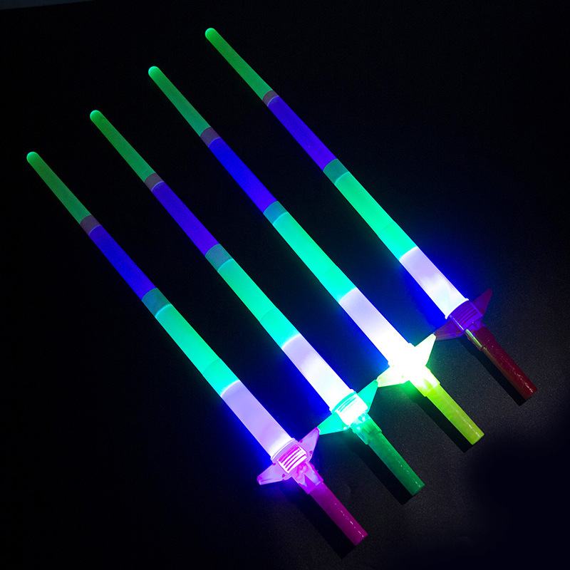 Large Concert Light Stick Props Children's Toys Four Sections Glow Stick Telescopic Rod Glow Stick Wholesale Discount