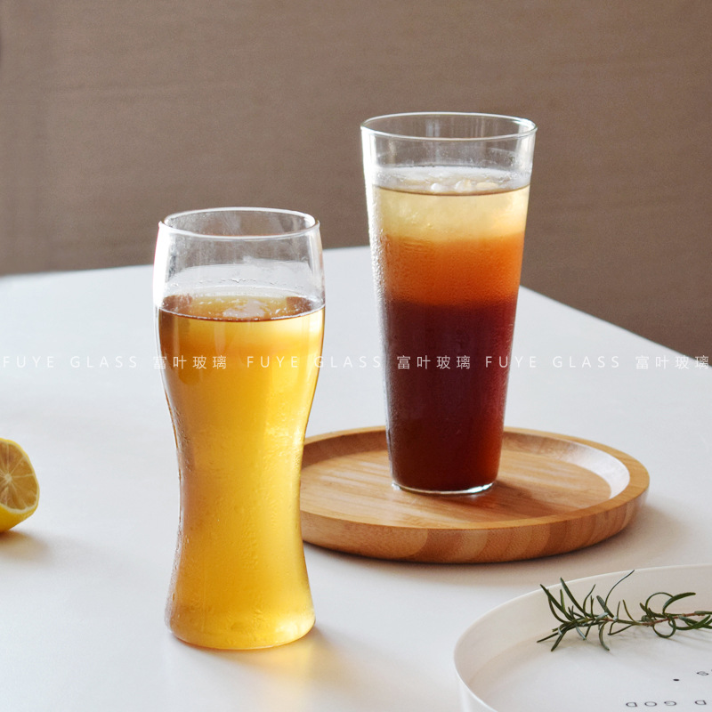 大容量精酿啤酒杯透明饮料果汁杯餐厅网红扎啤杯冷饮玻璃杯子