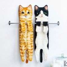 xyt日系逼真可爱整只猫猫毛巾超细纤维吸水巾洗脸洗澡擦头发擦手