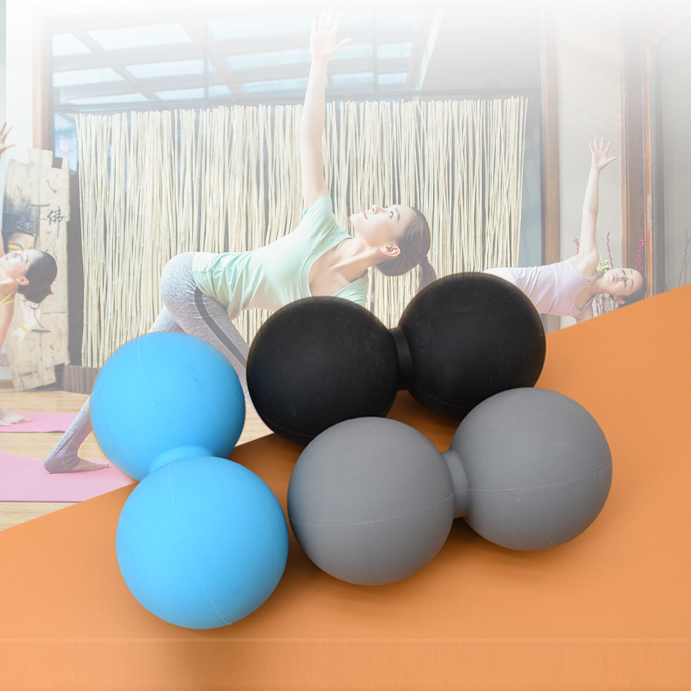 现货热销瑜伽按摩球普拉提硅胶按摩器健身花生球放松肌肉筋膜球