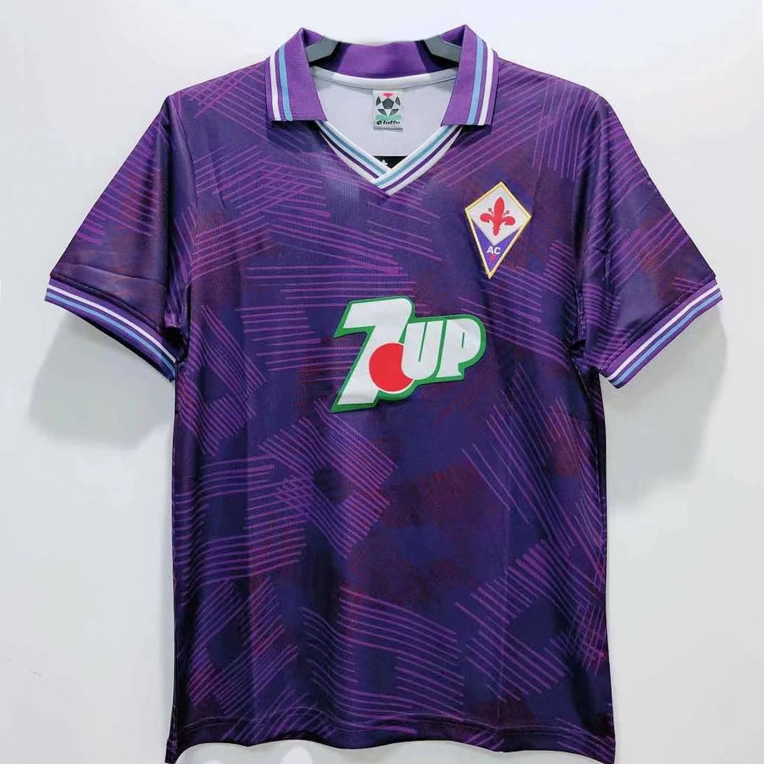 92-93佛罗伦萨紫百合复古球衣巴蒂斯图塔 劳德鲁普经典足球服主场