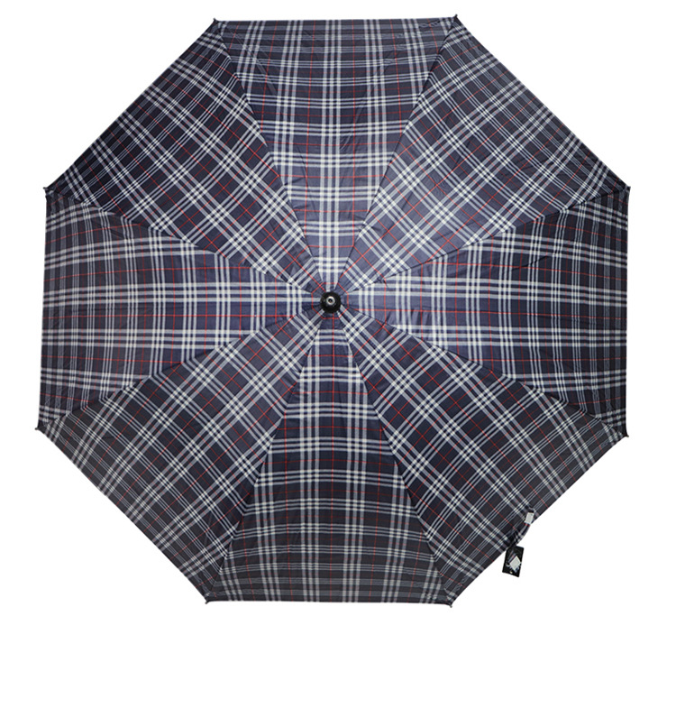 卡好直杆伞8骨防晒直伞伞弯柄中段式纤维骨商务银胶格子男士c1107