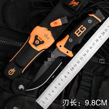 户外步兵贝尔战术刀野外求生直刀收藏防身刀具户外小刀批发-阿里巴巴