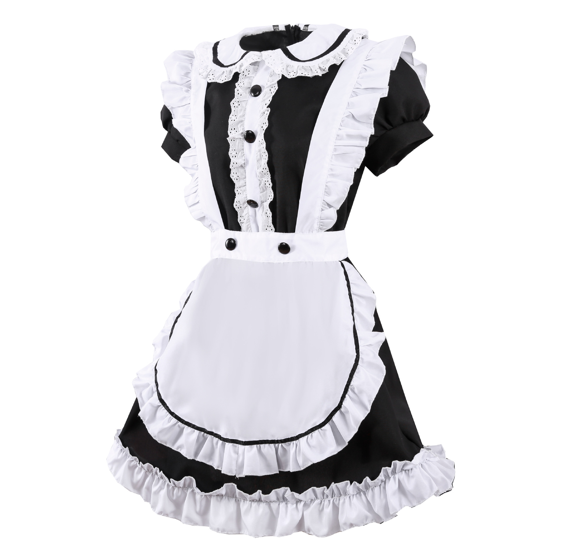 黑白女仆装cosplay万圣节服装lolita动漫展演出衣服餐厅女佣制服