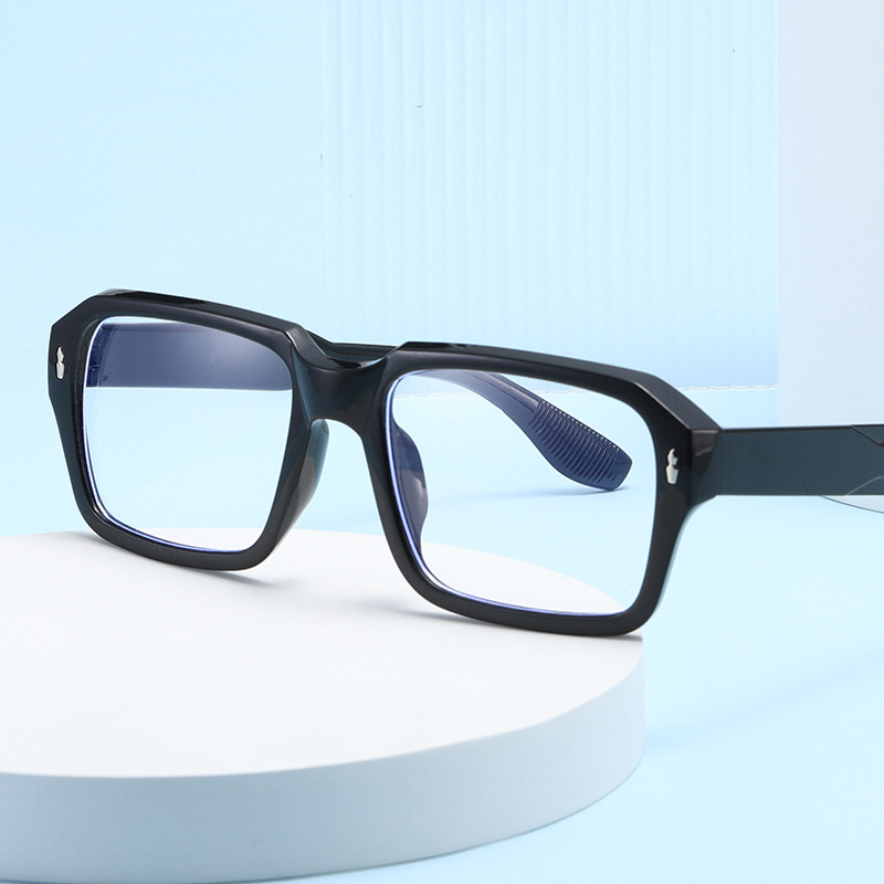 新款防蓝光文艺范眼镜框潮流男女素颜摆拍平光镜方形米钉眼镜架潮