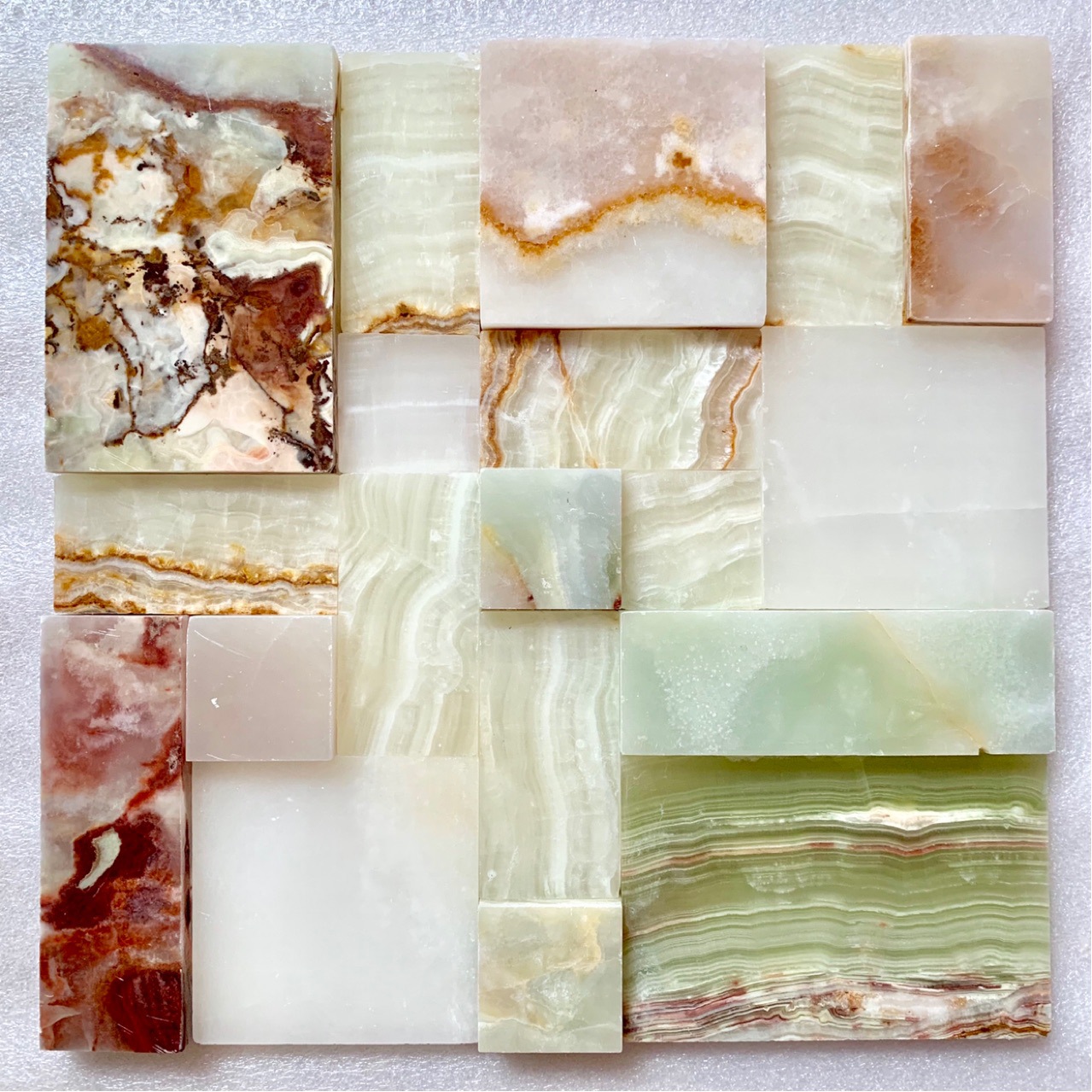 天然玉石大理石石材马赛克3d瓷砖室内墙砖3d瓷砖凹凸背景墙青玉