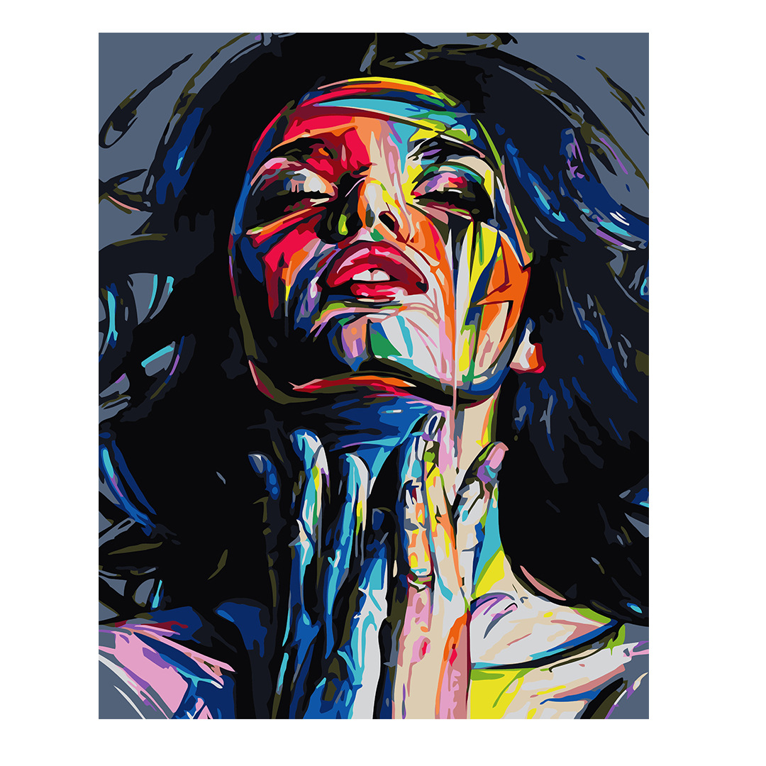 厂家批发跨境电商货源diy数字油画抽象女神40*50无框手绘装饰画