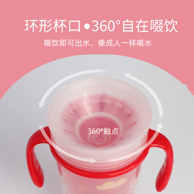 Children's Double-Layer 360 Magic No-Spill Cup Leakproof and Choke Proof with Lid Baby's Training Cup Baby Low Insulation Drinking Cup