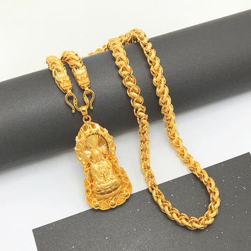越南沙金男士项链金店同款霸气龙头包金泰国链男久不掉色龙骨金链
