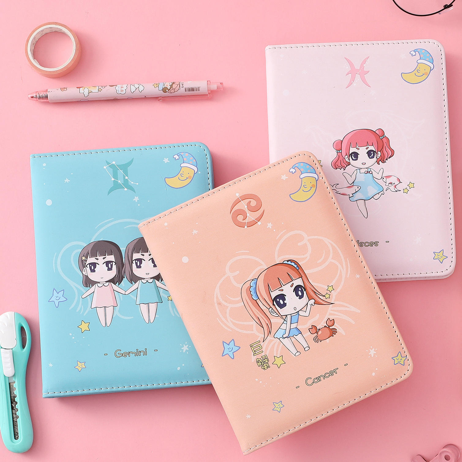现货星座密码本可爱少女卡通笔记本记事本创意文具手帐本批发作业