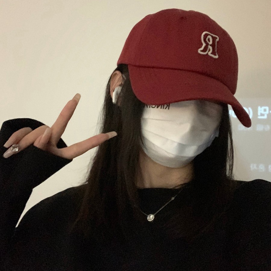 鸭舌帽女秋冬遮阳帽韩系百搭学生嘻哈字母棒球帽子ins风高级感潮