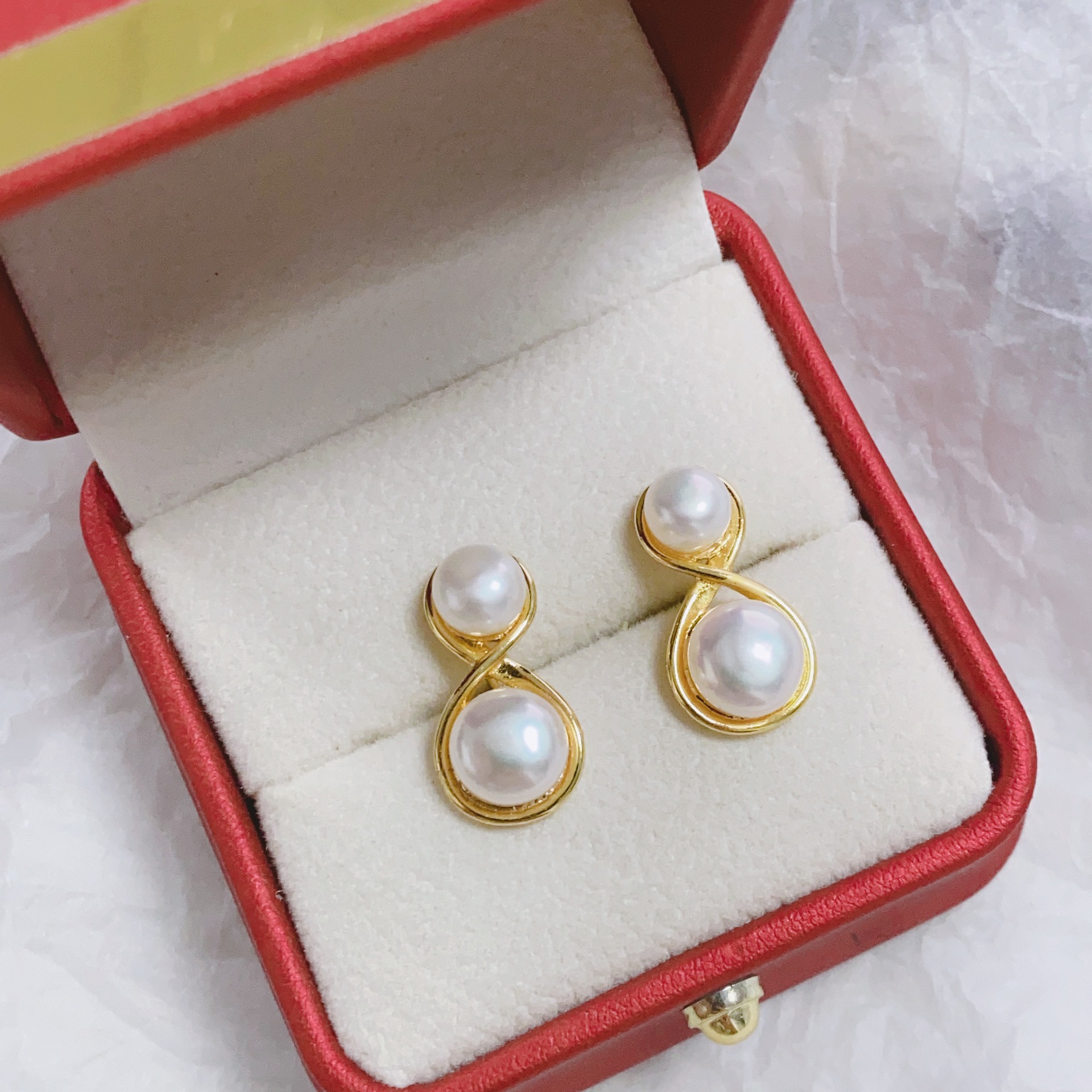 925 Silver Needle Gold-Plated Natural Freshwater Pearl Bow Stud Earrings All-Match Princess Style 2023 Trendy Ins Style