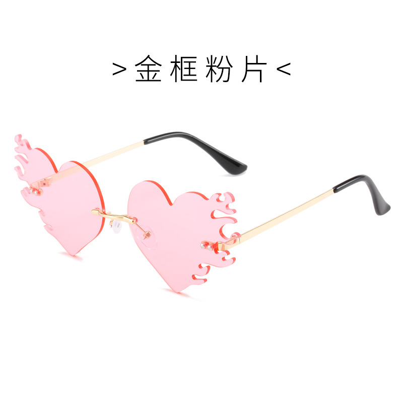 Women's Sunglasses Wholesale European and American Personalized Frameless Colorful Metal Sunglasses Live Hot Men Funny Glasses