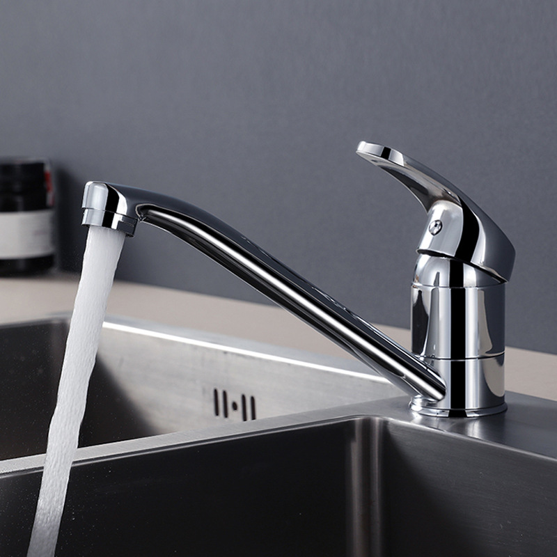 全铜厨房水龙头冷热洗菜盆老式家用洗碗池单冷旋转水槽洗脸盆龙头