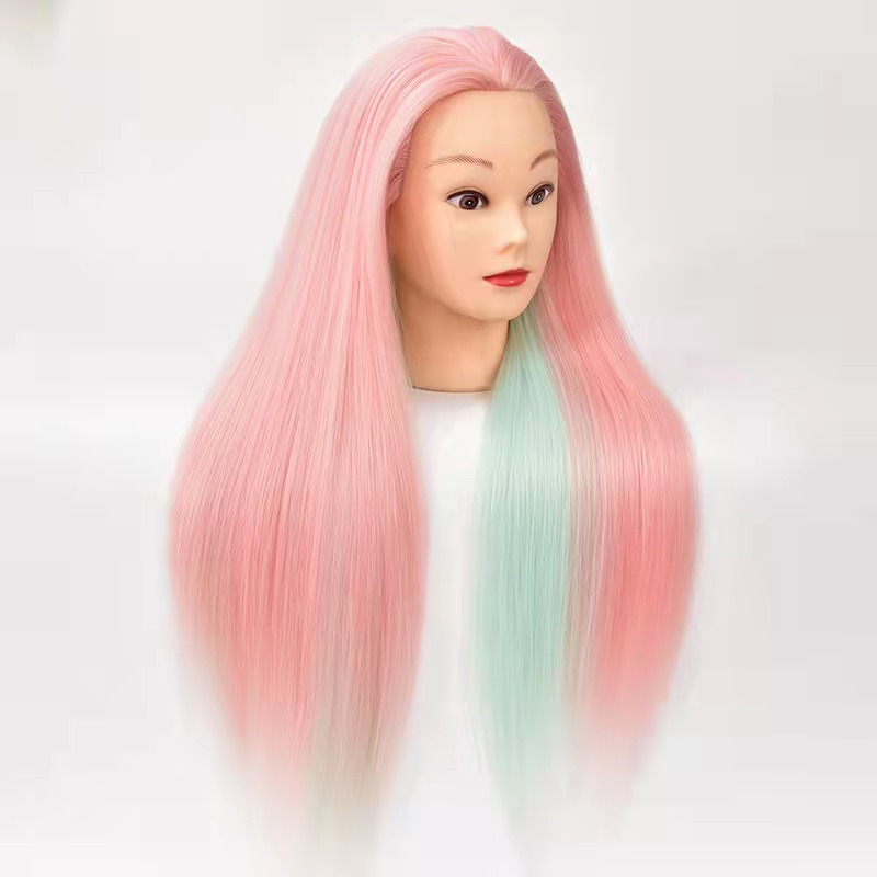 Corn Stigma Artificial Head Model Color Practice Braided Hair Updo Female Model Head Hairdressing Modeling Mannequin Head Artificial Hair Teaching