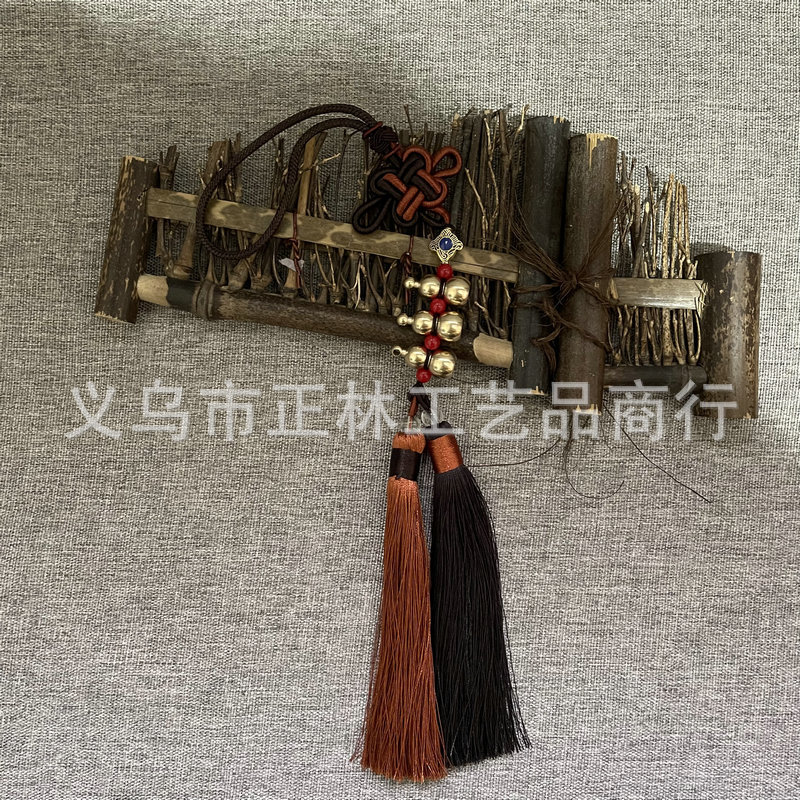 New Sansheng III Pure Copper Gourd Chinese Knot Double Tassel Pendant Living Room Decorations Car Pendant Crafts Wholesale