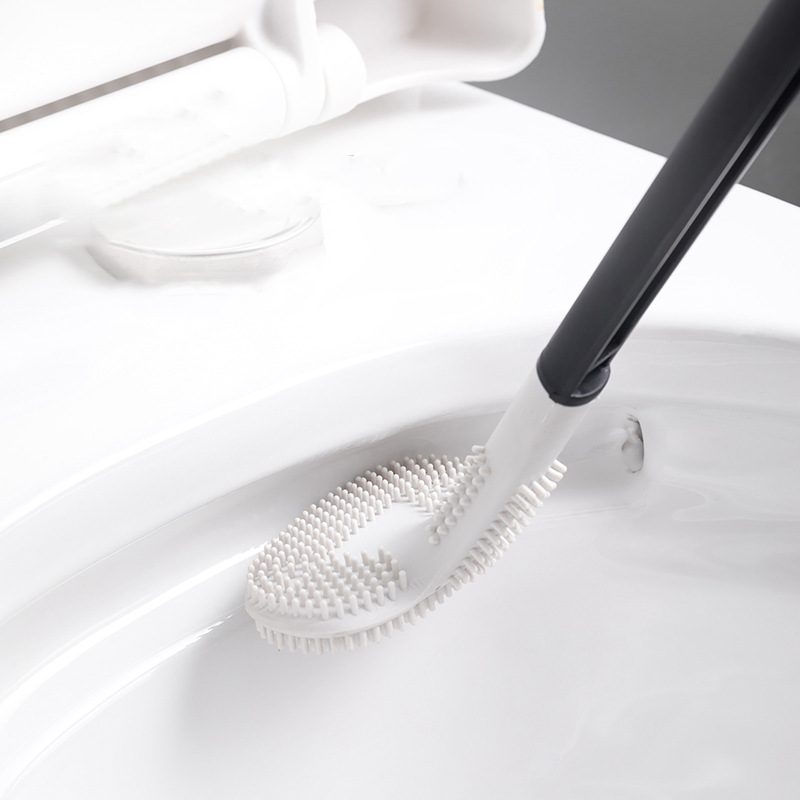 Golf Toilet Brush Household No Dead Angle Long Handle Silicone Brush Bathroom Integrated Self-Cleaning Toilet Brush